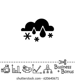 Web icon. Snow with rain