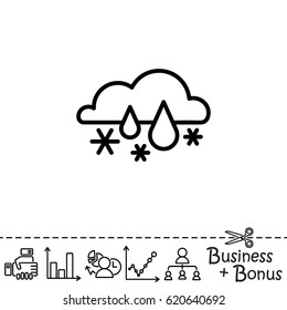 Web icon. Snow with rain