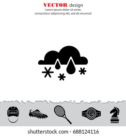 Web icon. Snow with rain