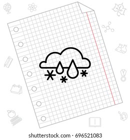 Web icon. Snow with rain