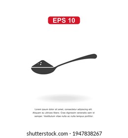 web icon Spoon with sugar sign isolated on white background. Simple vector illustration.
