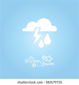Web icon. Storm. Cloud, lightning and rain