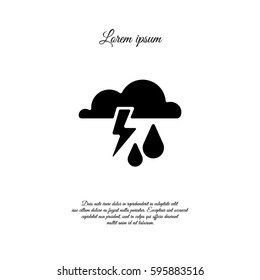 Web icon. Storm. Cloud, lightning and rain