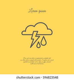 Web icon. Storm. Cloud, lightning and rain