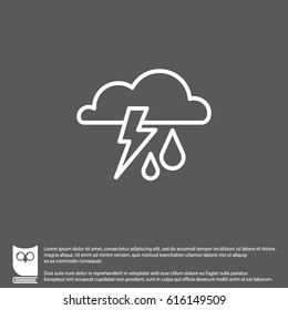 Web icon. Storm. Cloud, lightning and rain