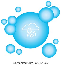 Web icon. Storm. Cloud, lightning and rain