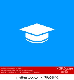 Web icon. Student cap