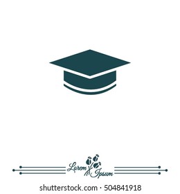 Web icon. Student cap