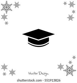 Web icon. Student cap
