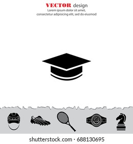 Web icon. Student cap