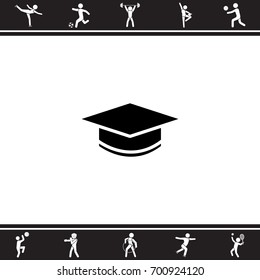 Web icon. Student cap
