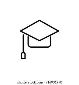 Web icon. Student cap on the white background