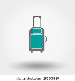 Web icon Suitcase. Vector illustration on a white background. Flat design style.