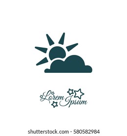 Web icon. Sun and clouds
