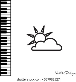 Web icon. Sun and clouds