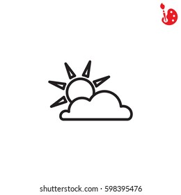 Web icon. Sun and clouds