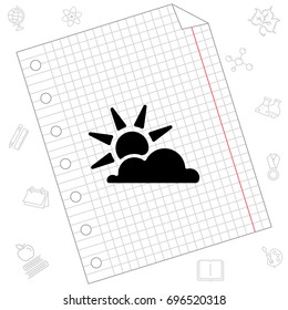 Web icon. Sun and clouds