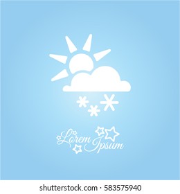 Web icon. Sun, clouds and snow