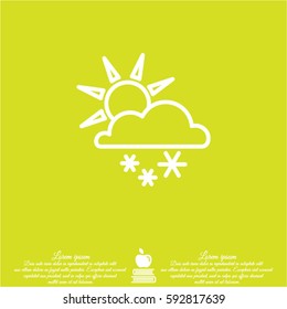 Web icon. Sun, clouds and snow