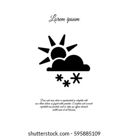 Web icon. Sun, clouds and snow