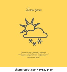 Web icon. Sun, clouds and snow