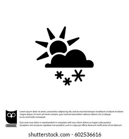 Web icon. Sun, clouds and snow