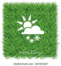 Web icon. Sun, clouds and snow