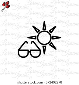Web icon. Sun and glasses