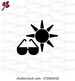 Web icon. Sun and glasses