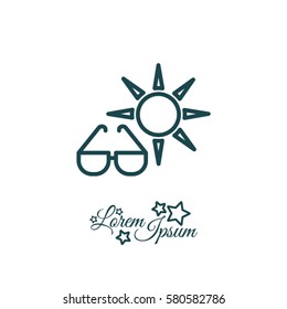 Web icon. Sun and glasses