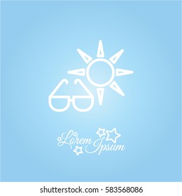 Web icon. Sun and glasses