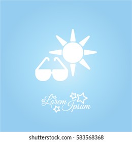 Web icon. Sun and glasses