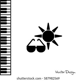 Web icon. Sun and glasses