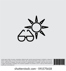 Web icon. Sun and glasses