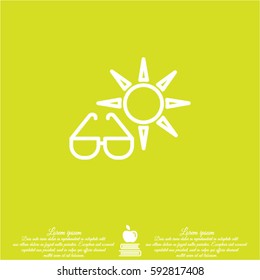 Web icon. Sun and glasses