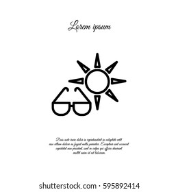 Web icon. Sun and glasses
