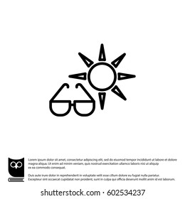 Web icon. Sun and glasses