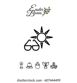 Web icon. Sun and glasses