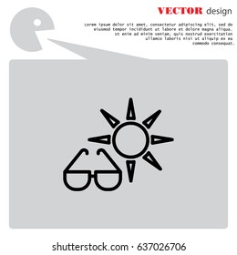 Web icon. Sun and glasses