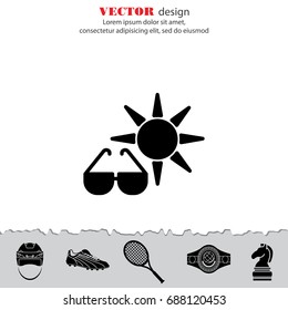 Web icon. Sun and glasses