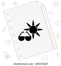 Web icon. Sun and glasses