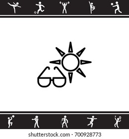 Web icon. Sun and glasses