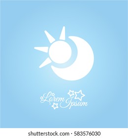 Web icon. Sun and moon (crescent)