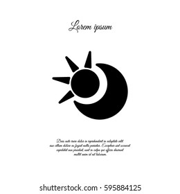 Web icon. Sun and moon (crescent)