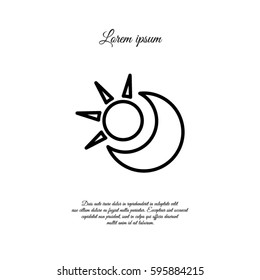 Web icon. Sun and moon (crescent)