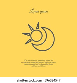 Web icon. Sun and moon (crescent)