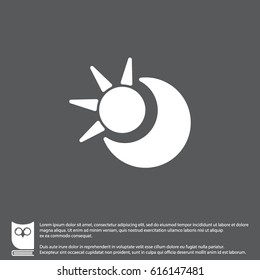 Web icon. Sun and moon (crescent)