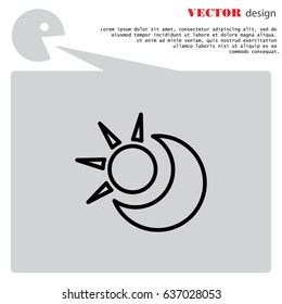 Web icon. Sun and moon (crescent)