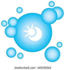 Web icon. Sun and moon (crescent)