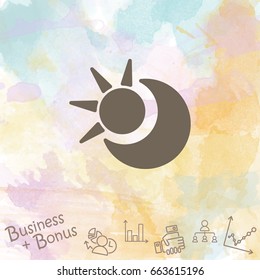 Web icon. Sun and moon (crescent)
